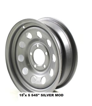 ST205-75-D15BC-S TIRE & 15X5 545 SILVER MOD "TIRE MOUNTED ON RIM"*****