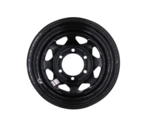 Wheel Only, 15"x6", 6 on 5.5" Bolt Pattern, Steel Black Spoke, 4.27" Center Bore