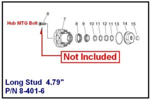 Std Stud 15K HUB 8 ON 275 MM with Bearings, Seals & Cap