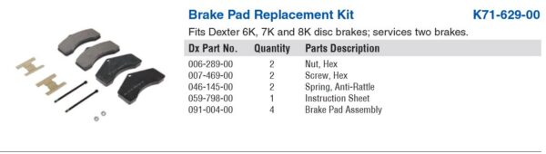 Disc Brake Pad Replacement Kit for 6K & 8K
