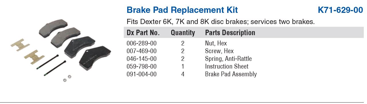 Disc Brake Pad Replacement Kit for 6K & 8K - Image 1