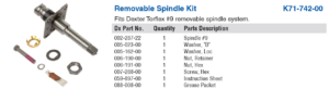 REPLACEMENT SPINDLE KIT #9 TORFLEX, 2.2K,EZ,FLG