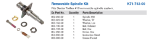 REPLACEMENT SPINDLE KIT #10 TORFLEX, 3.5K,EZ,FLG